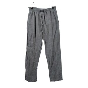 Polo Ralph Lauren Mens Grey Windowpane Cotton Flannel Pajama Pants Medium
